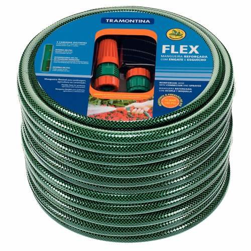 Mangueira Para Jardim Tramontina 79172/200 Poliéster PVC 20 Metros Com Jato Regulável Verde
