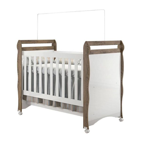 Berço e Cama Infantil Carolina Mirelle MDF Fosco e Amadeirado - 332