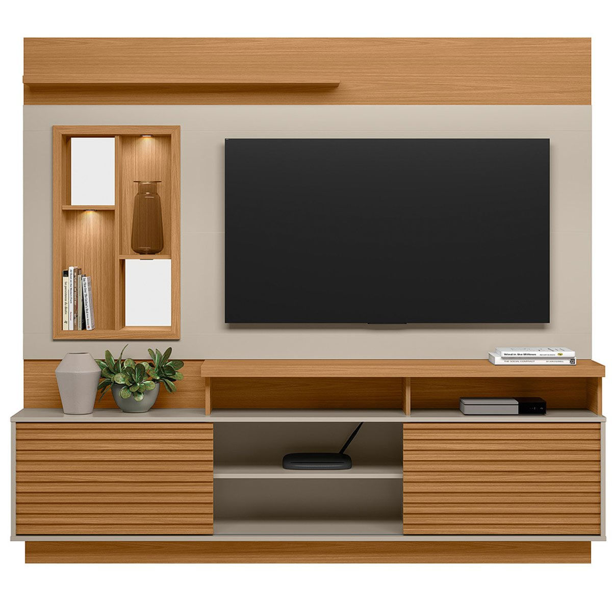Painel Para TV Até 60" Linea Eldorado Nature E Off White