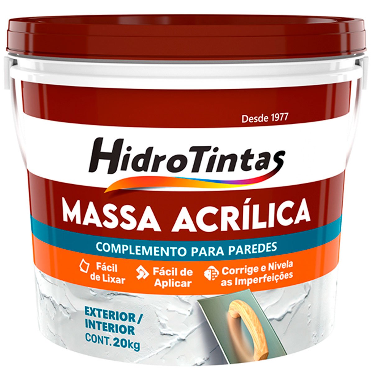 Massa Acrílica Balde 20kg Hidrotintas Branco (MP)