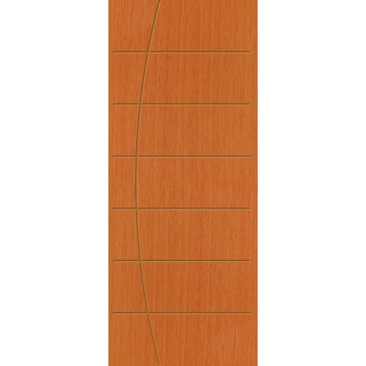 Porta De Madeira Frisada Tívoli Eucaplac Nogal Mel Eucatex 210x80cm (MP)
