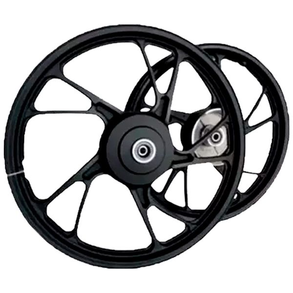 Aro Liga Leve BHD Biz 100/110/110I/125 KS Freio A Tambor Mod Pé Galinha Preto (MP)