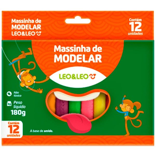 Massa De Modelar Leo&Leo 180g 12 Cores (MP)