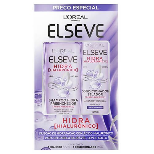 Kit Shampoo 350ml + Condicionador De Cabelos L'Oréal Paris Elseve Hidra Hialurônico 170ml