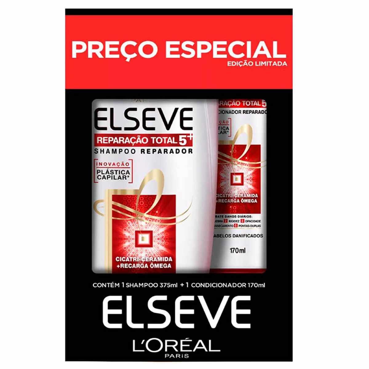 Kit Shampoo E Condicionador Elseve Reparação Total 375ml + 170ml