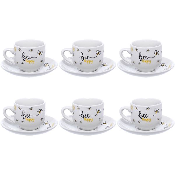 Jogo De Xícaras Hauskraft Para Café 12 Peças Honey 90ml Branco JGXC055