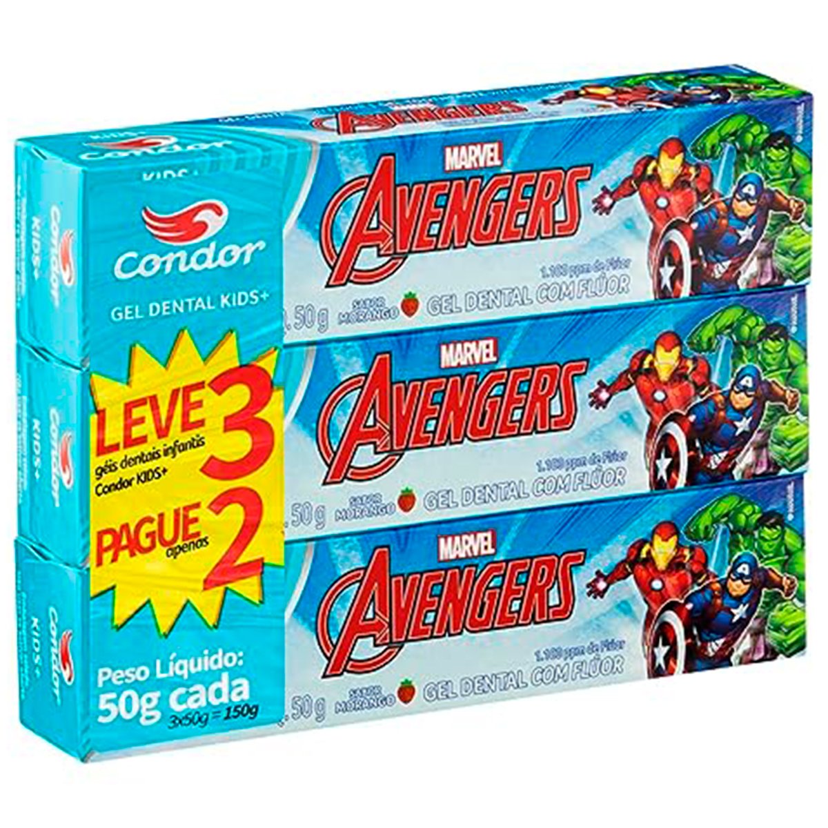 Creme Dental Infantil Condor Avengers 50g 8211 -  Leve 3 Pague 2
