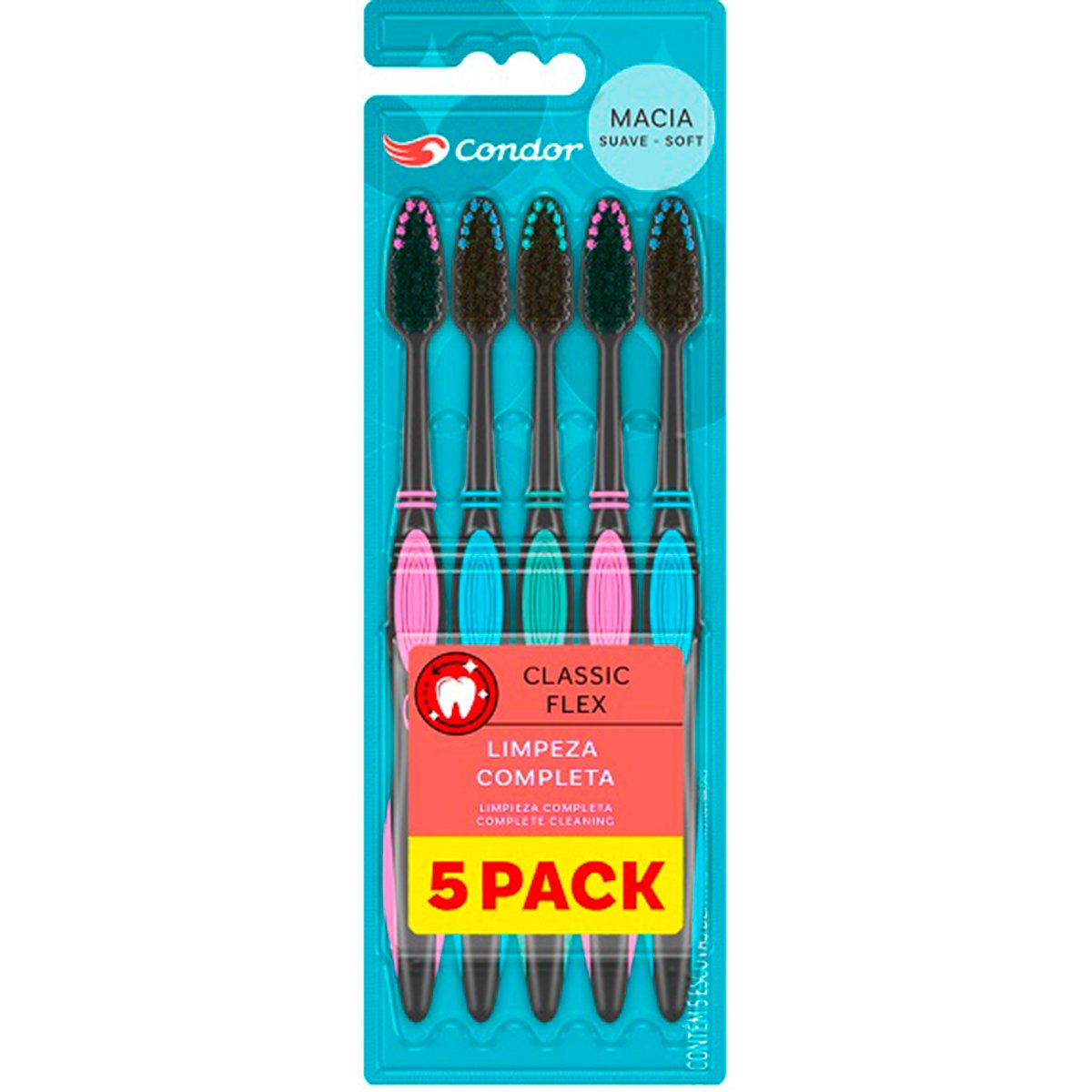 Escova Dental Macia Condor Classic Flex 5 Unidades 8575