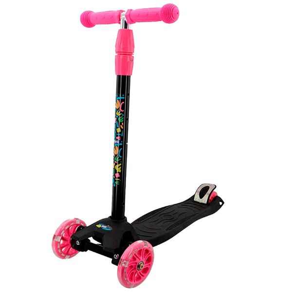 Patinete Infantil Funs 3 Rodas Luz Speedcolors Rosa E Preto At 40k (MP)