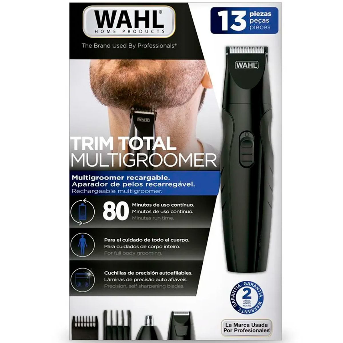 Aparador De Pelos Wahl Trim Total Preto E Dourado