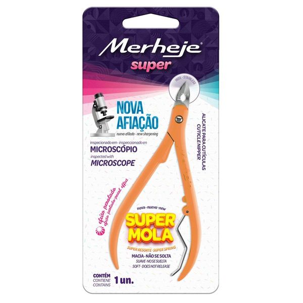 Alicate Para Cutícula Merheje Basic Perolado Laranja (MP)