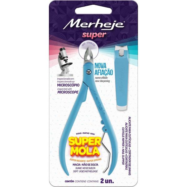 Alicate Para Cutícula E Cortador De Unha Merheje Super Azul (MP)
