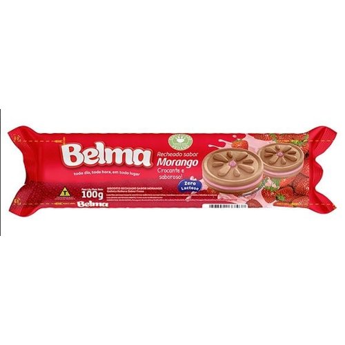 Biscoito Recheado Belma Morango 100g