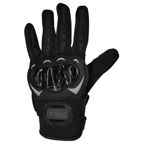 Luva Para Motociclista Atrox Simple Black Preto E Cinza M (MP)