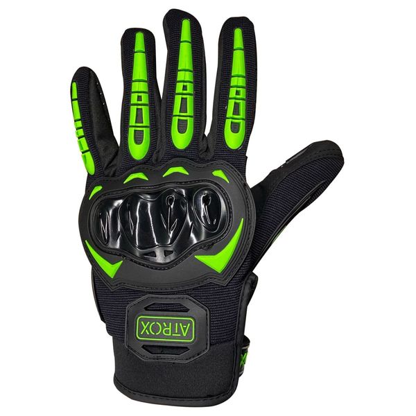 Luva Para Motociclista Atrox Simple Green Preto E Verde M (MP)