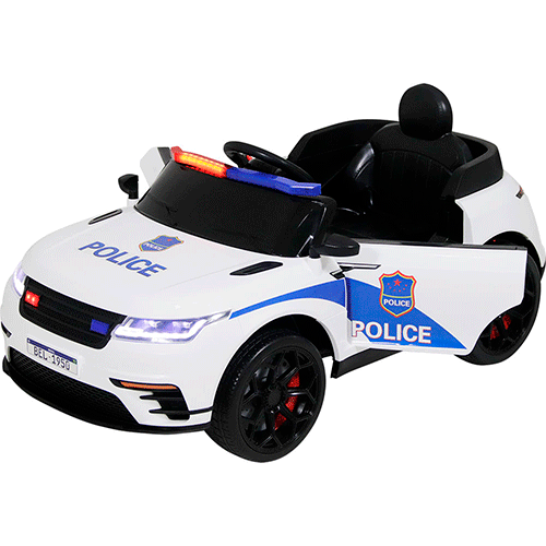 Carro Elétrico Infantil Belfix Drift Polícia Com Controle Remoto Branco 936301