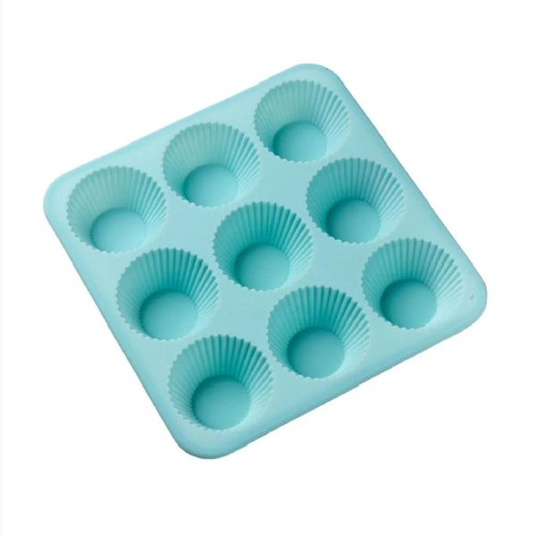 Forma Silicone Colors Cupcake Allonsy Cromus 9 Cavidades Azul 21x21x3xcm (MP)