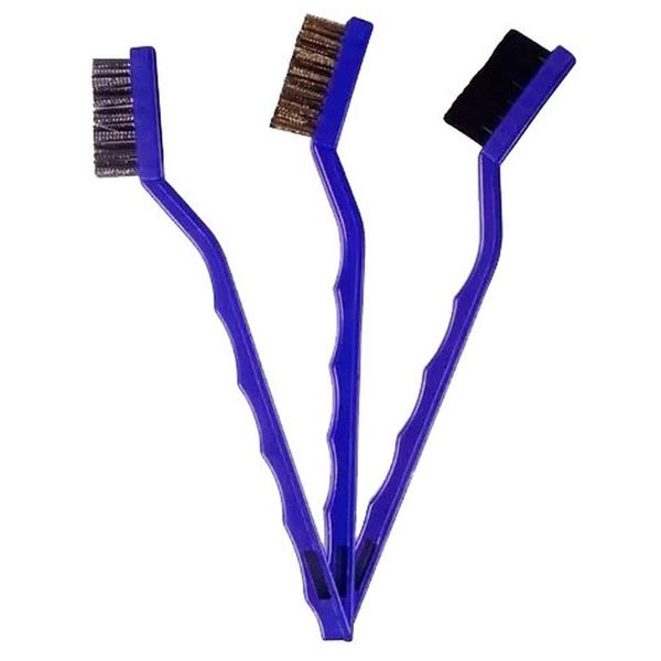 Kit 3 Escovas Vonixx Detalhamento Nylon Aço E Latão (MP)