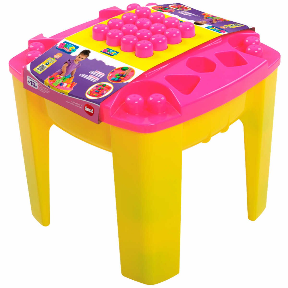 Mesa Atividades Dismat Blocolândia 24 Peças Rosa MK445