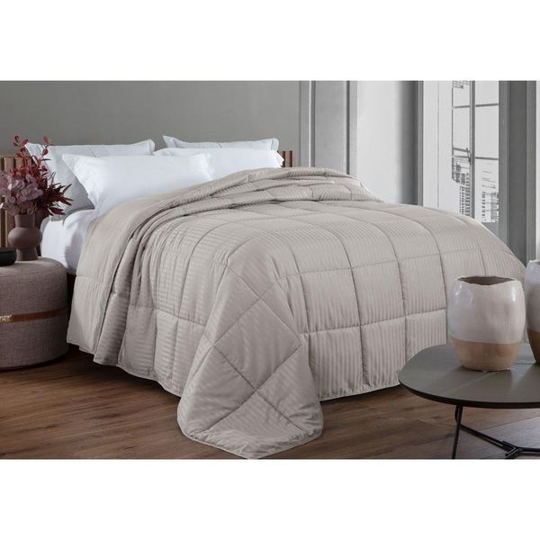 Edredom Rozac Queen Plumage Stripe 240x260cm Bege (MP)