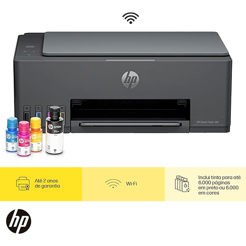 Impressora Multifuncional HP Smart Tank 584 Cinza