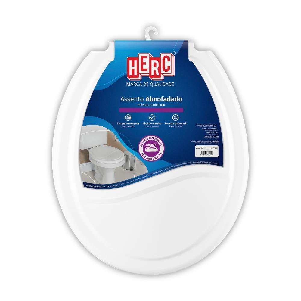 Assento Sanitário Almofadado Prime Herc 2385 Branco (MP)