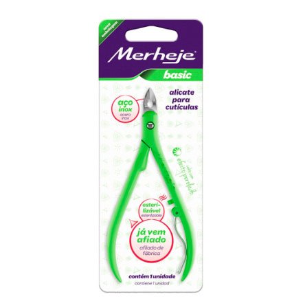 Alicate Para Cutícula Merheje Basic Perolado Verde (MP)