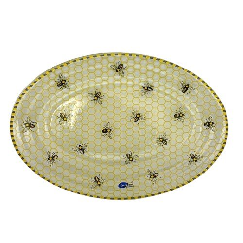 Travessa Oval Média Decor Glass Abelhas (MP)