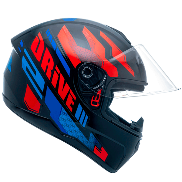 Capacete Fly Drive 2 HG Atitude Preto E Vermelho Tamanho 58