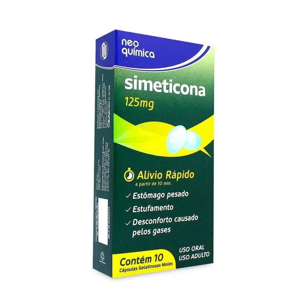 Simeticona 125mg 10 Cápsulas Neo Quimica