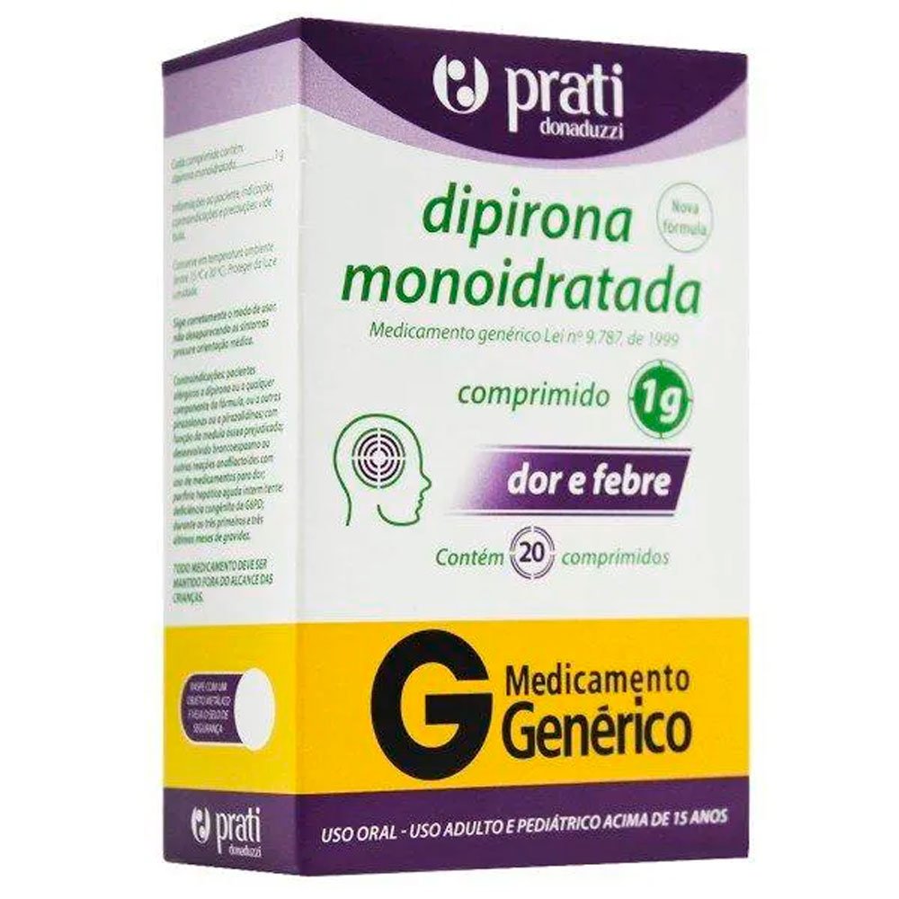 Dipirona 1g 20 Comprimidos Prati Donaduzzi