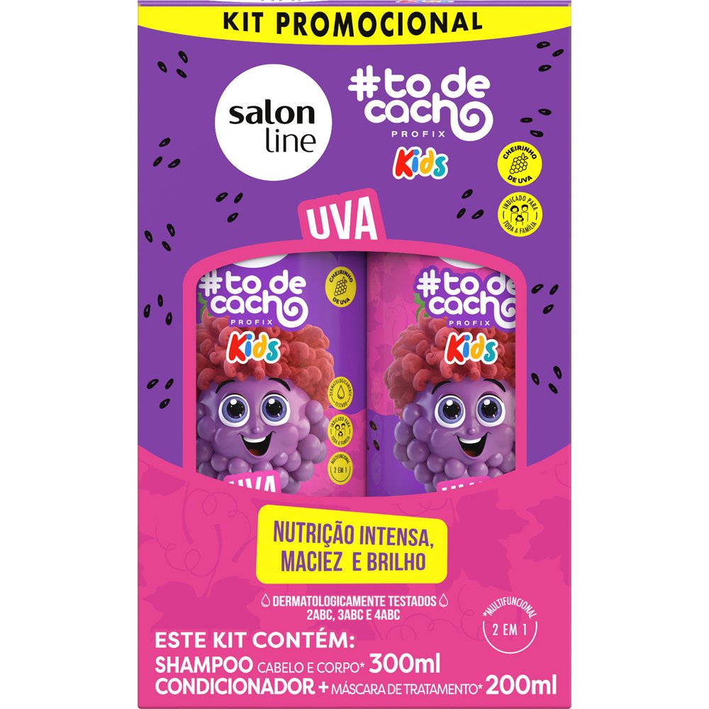 Kit Salon Line Kids Shampoo 300ml+Condicionador 200ml Cheirinho De Uva