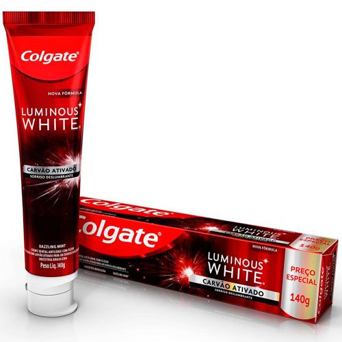Creme Dental Colgate Luminous White Carvão Ativado 140g