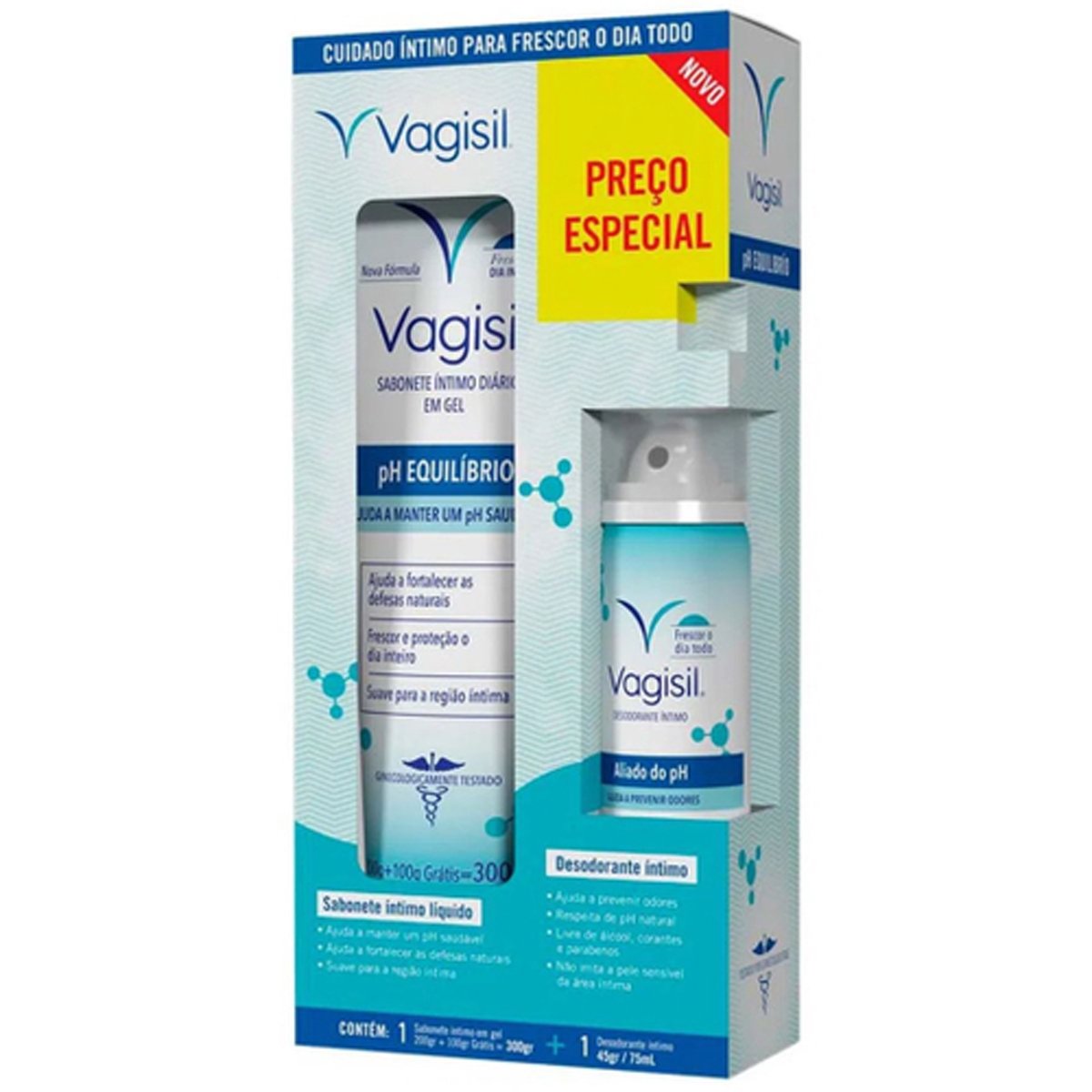 Kit Vagisil Sabonete Íntimo 300g + Desodorante Íntimo 75ml