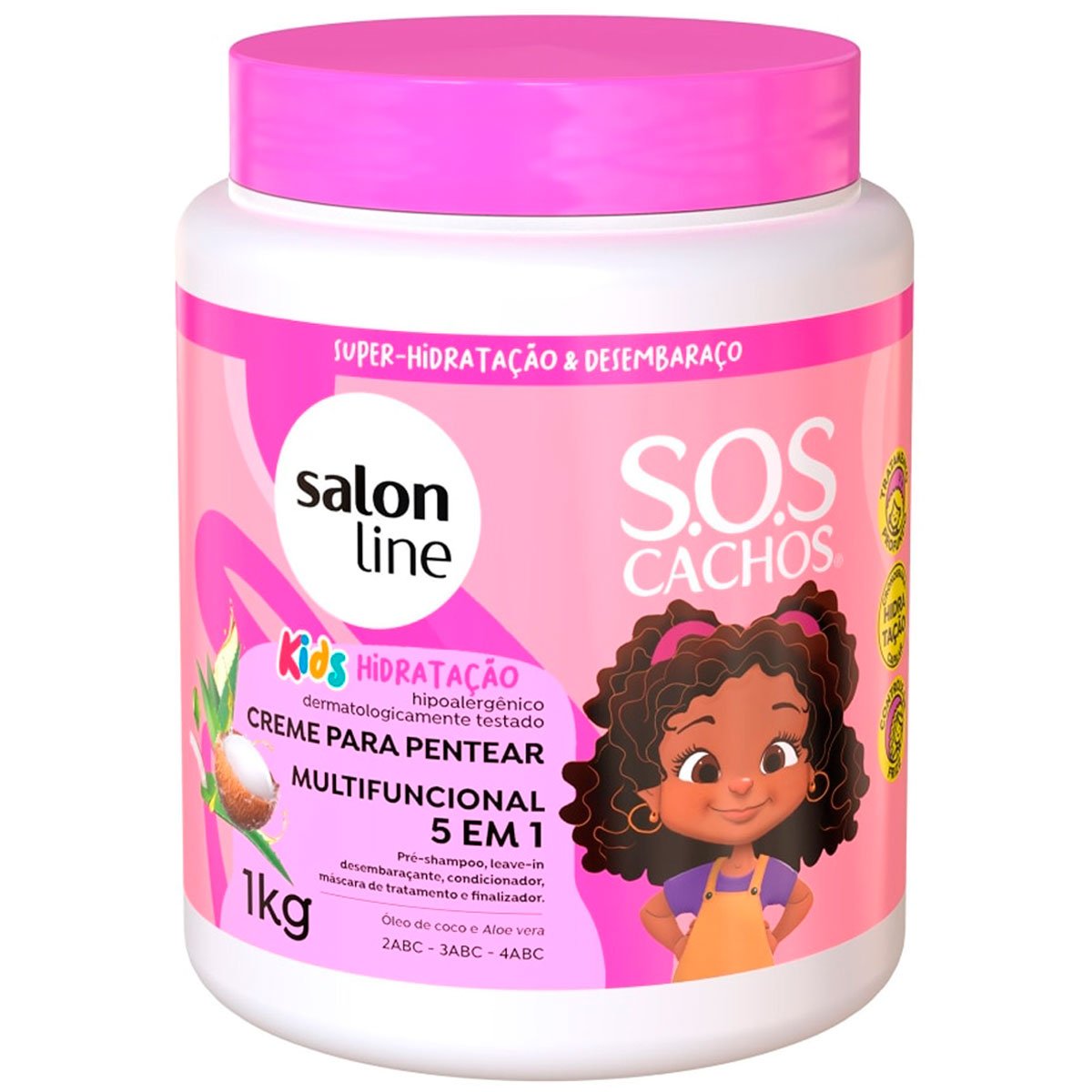 Creme Para Pentear S.O.S Cachos Salon Line Kids Multifuncional 5 Em 1 1Kg