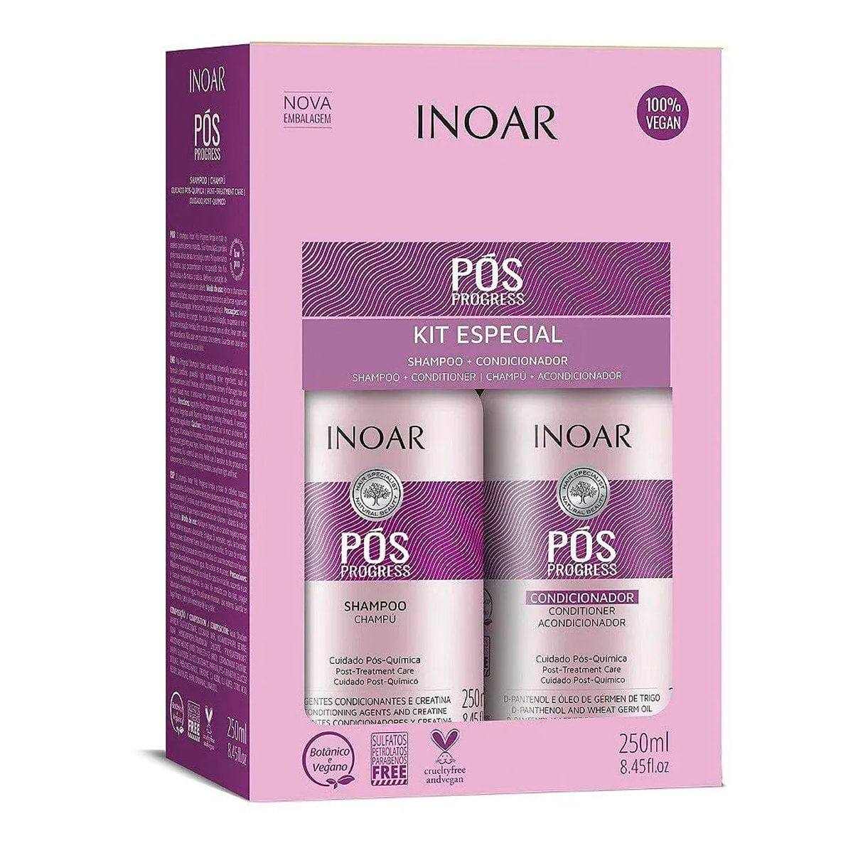 Kit Pós Progress Inoar Shampoo 250ml + Condicionador 250ml