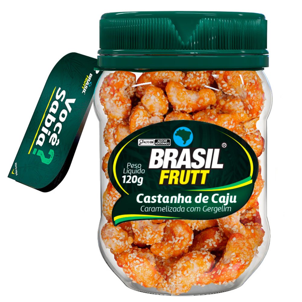 Castanha De Caju Caramelizada Com Gergelim Brasil Frutt 120g