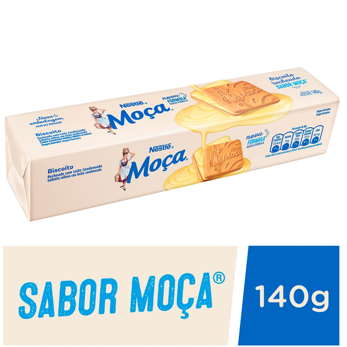 Biscoito Recheado Nestlé  Moça 140g