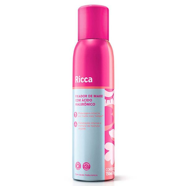 Fixador De Maquiagem Ricca Com Ácido Hialurônico 150ml