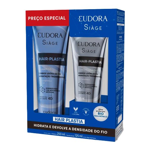 Kit Eudora Siàge Hair Plastia Shampoo 250ml + Condicionador 125ml