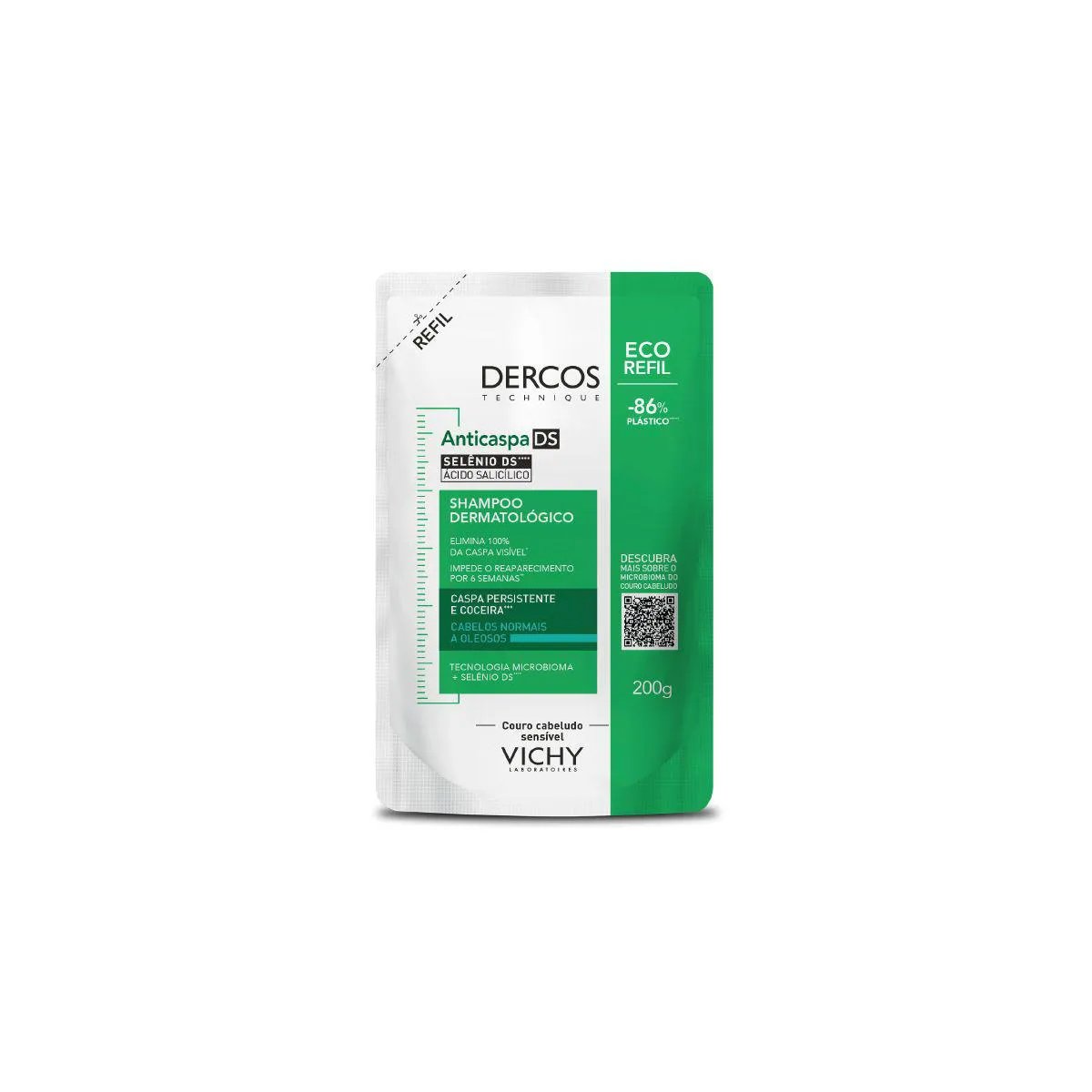 Refil Shampoo Anticaspa Vichy Dercos Cabelos Normais a Oleosos 200g