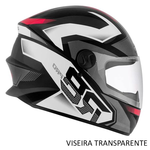 Capacete PTork R8 Pro Brilhante Preto E Vermelho Tamanho 58