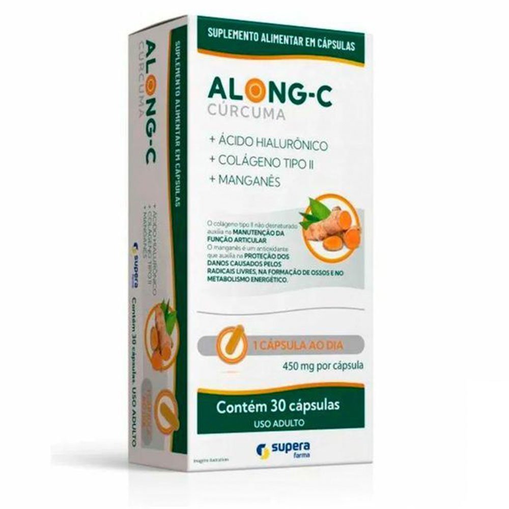 Along-C 30 Cápsulas Ácido Hialurônico+ Colagéno Tipo II+ Manganês Supera
