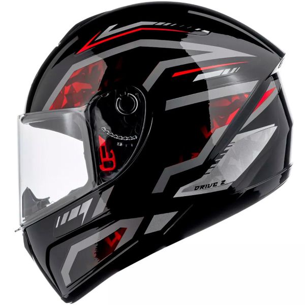 Capacete Fly Drive 2 HG Pulse Preto e Vermelho 58