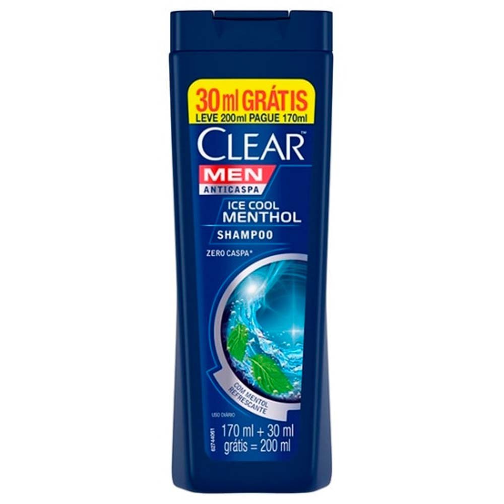 Shampoo Anticaspa Clear Men Ice Cool Menthol 200ml