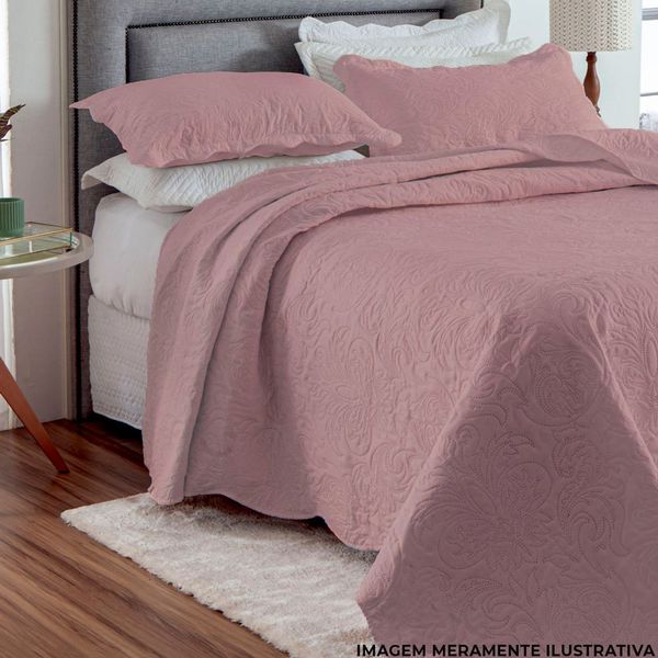 Kit Colcha King Rozac 3 Peças Classic Rosa (MP)