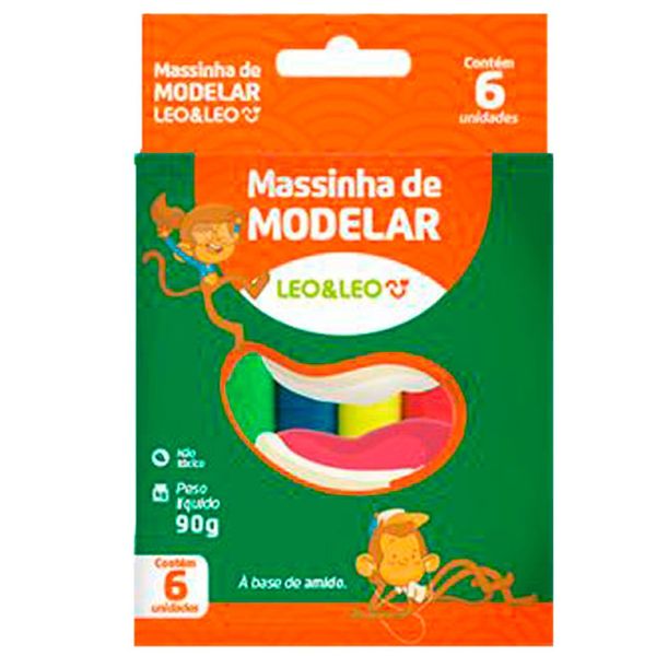 Massinha De Modelar Leo Leo Com 6 Unidades 90g (MP)