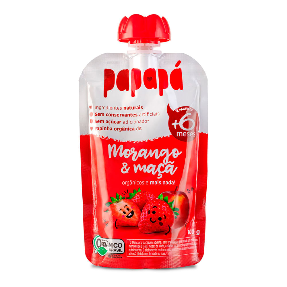 Papinha Papapá Morango e Maçã 100g