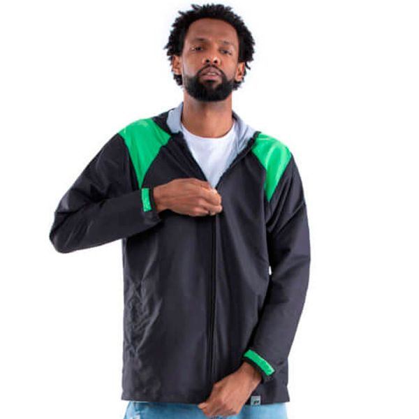 Jaqueta Corta Vento Masculina Pantaneiro G Preto E Verde (MP)