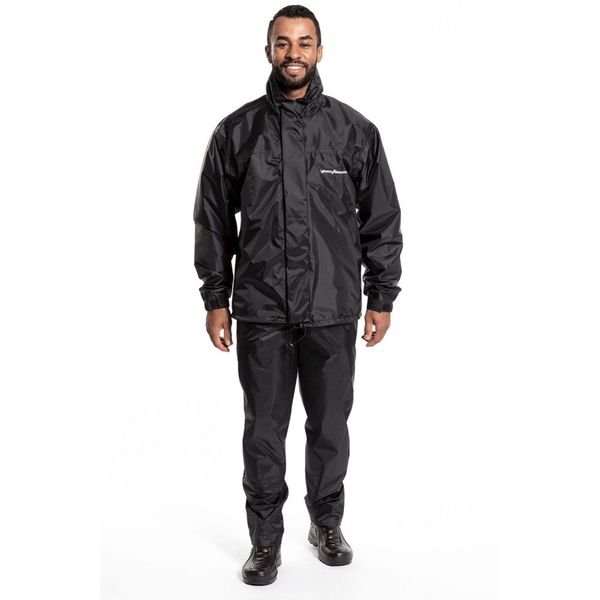 Capa De Chuva Pantaneiro Nylon Luxo Com Forro E Gola Preto G (MP)